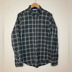 Fjallraven Mens Fjallslim Shirt Longsleeve Green Plaid Button Down Size Medium